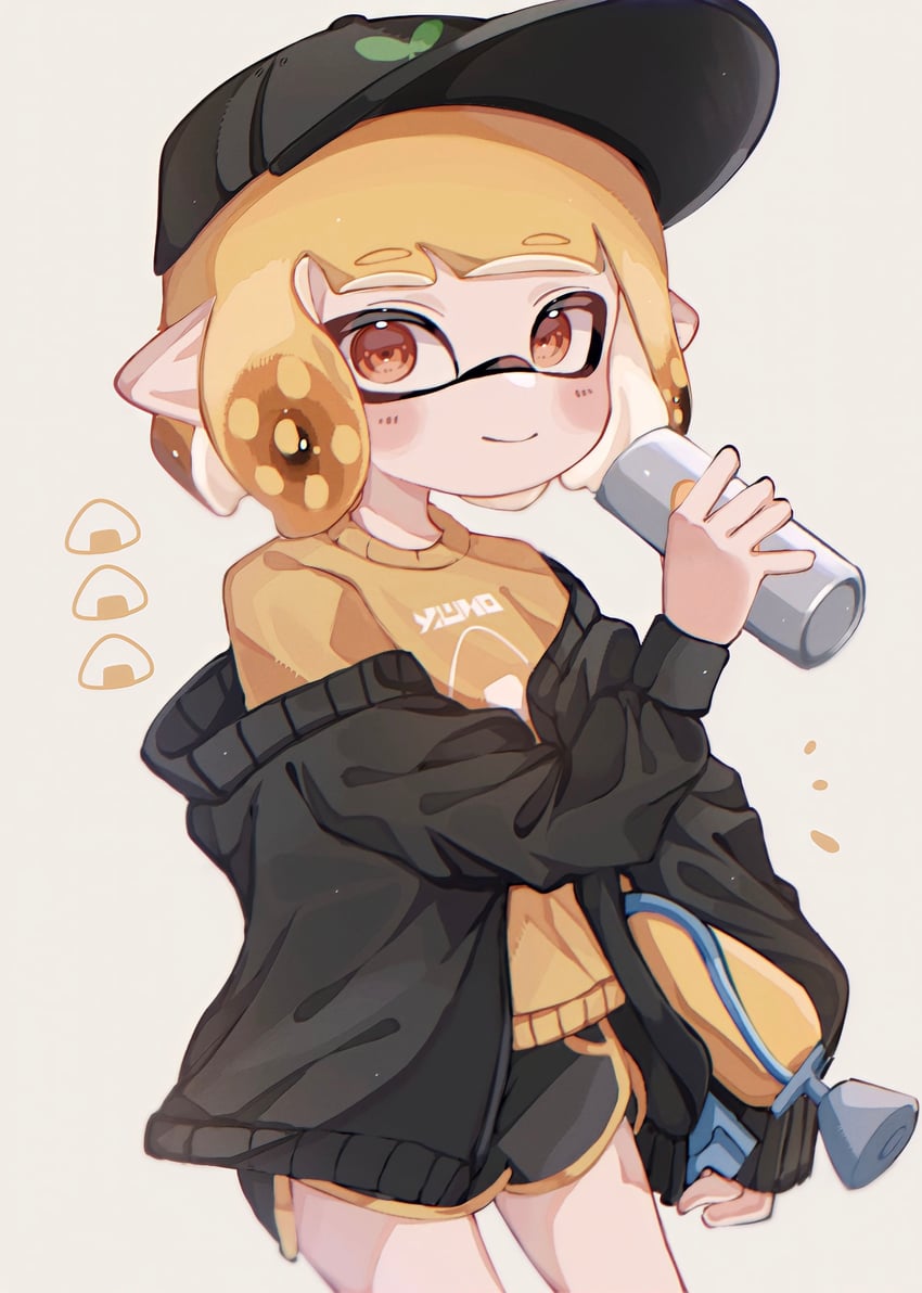 inkling player character and inkling girl (splatoon and 1 more) drawn by yn_uo0