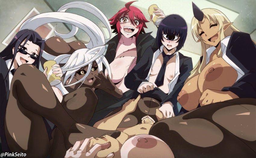 tionishia, manako, zombina, doppel, and ms. smith (monster musume no iru nichijou) drawn by orphen_(pink_seito)