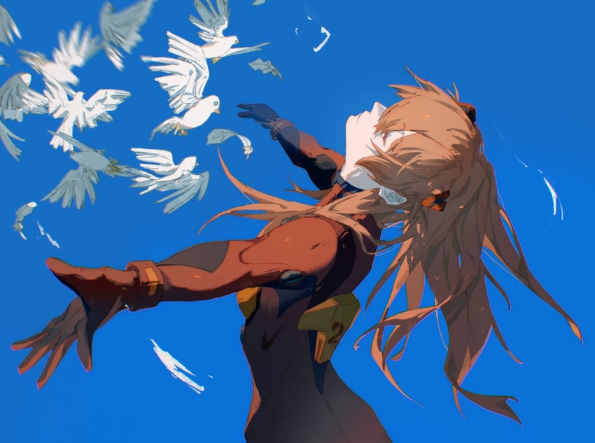 souryuu asuka langley and eva 02 (neon genesis evangelion) drawn by eliza_804