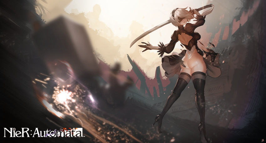 2b and pod (nier and 1 more) drawn by instant_ip