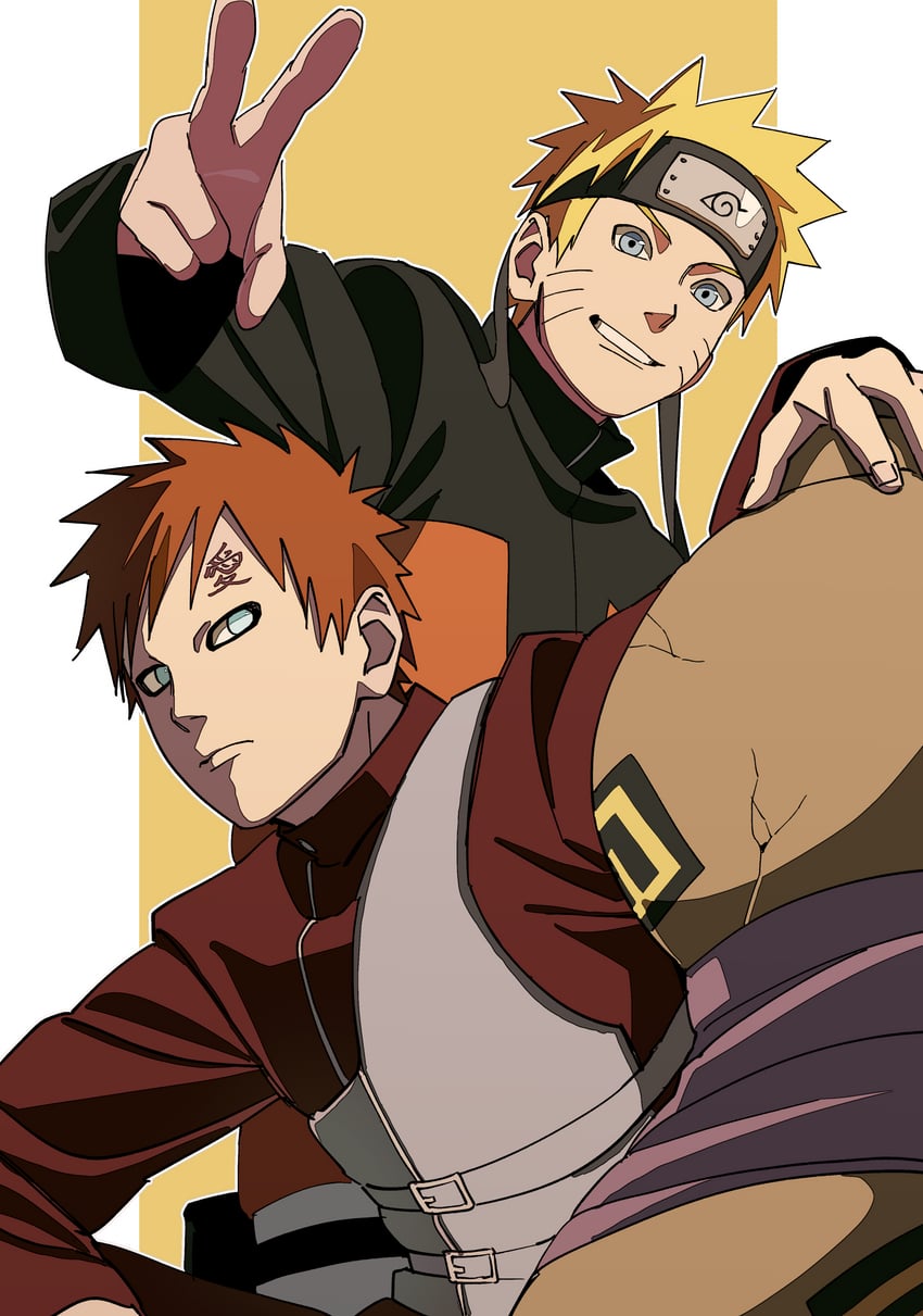 uzumaki naruto and gaara (naruto and 1 more) drawn by pnpk_1013
