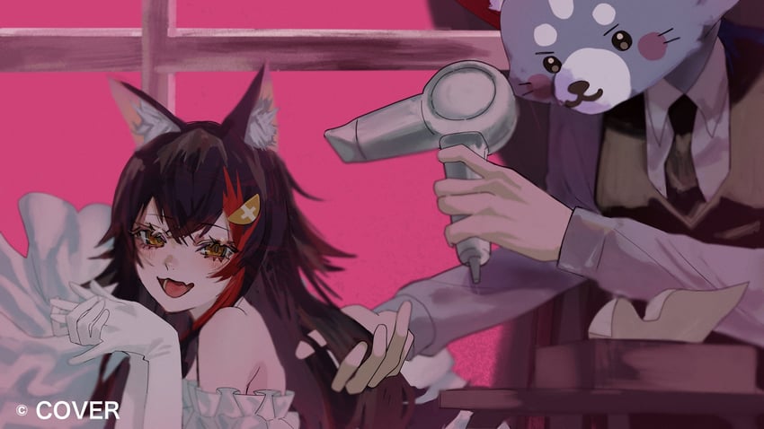 ookami mio and miofa (hololive and 1 more) drawn by yosei_bin