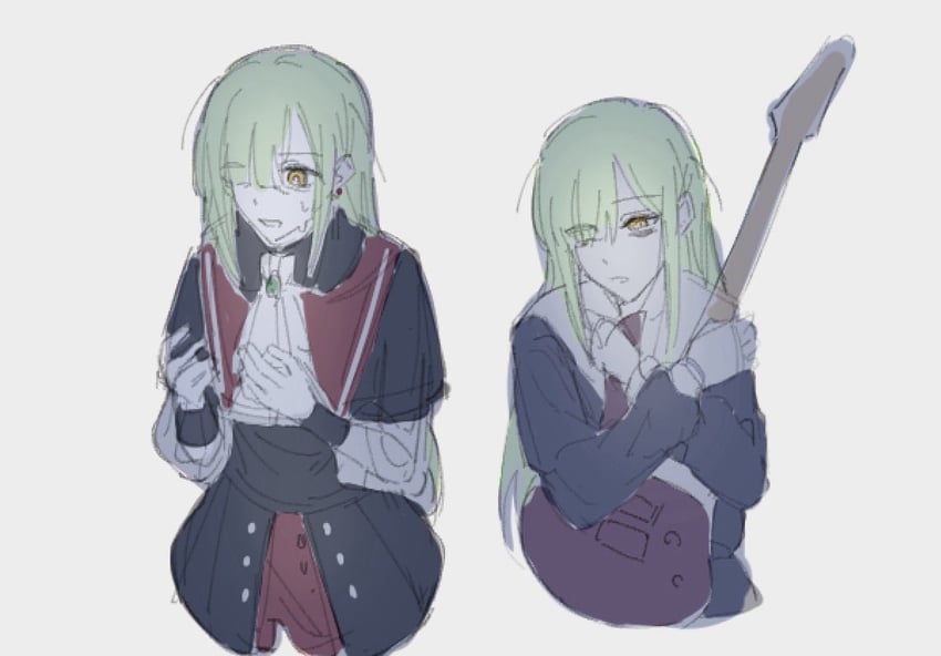 wakaba mutsumi and mortis (bang dream! and 1 more) drawn by toru_(toru_57d)