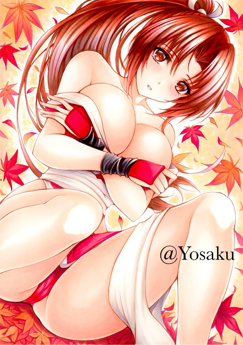 shiranui mai (the king of fighters and 1 more) drawn by yosaku_vs_hina