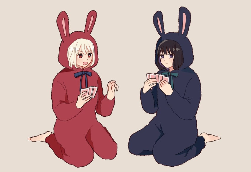 nishikigi chisato and inoue takina (lycoris recoil) drawn by kuro_gomaa