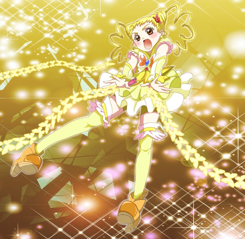 kasugano urara and cure lemonade (precure and 1 more) drawn by chizumayo