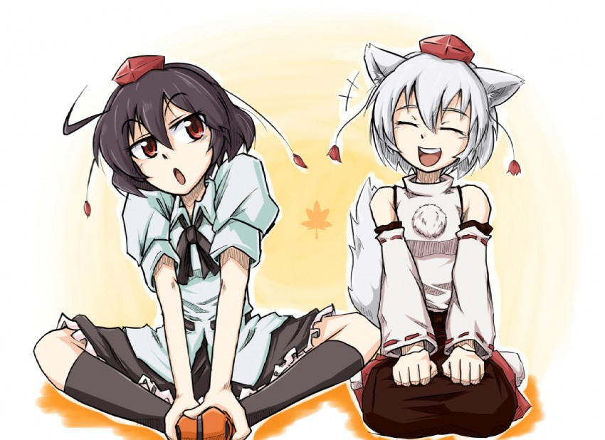 shameimaru aya and inubashiri momiji (touhou) drawn by ok-desuka
