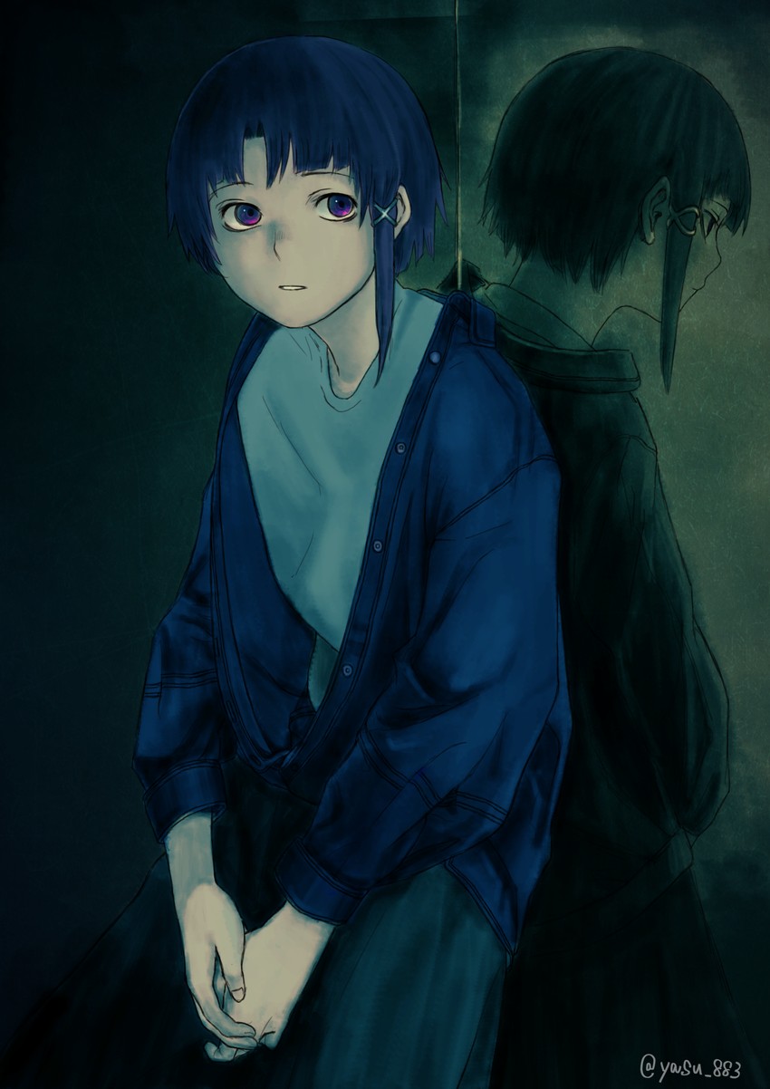 iwakura lain (serial experiments lain) drawn by yasu_(shijimi_8)