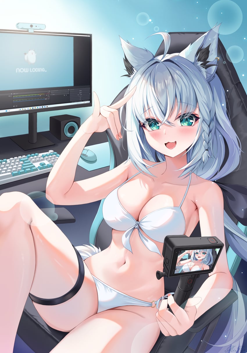shirakami fubuki (hololive and 2 more) drawn by mi_ke0224