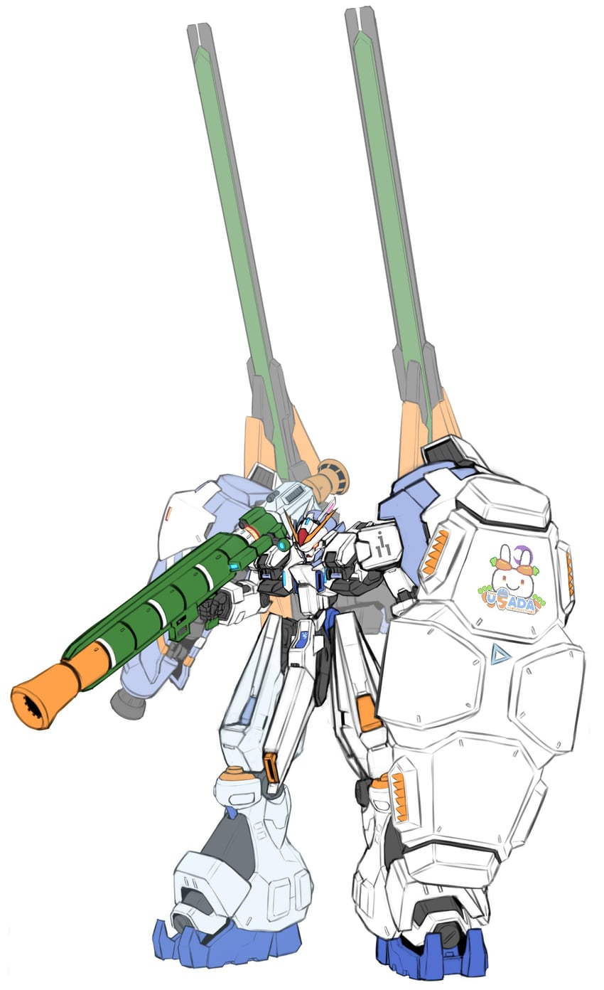 gundam gp-02 physalis, tr-6 woundwort, pekodam, and kehaar ii (hololive and 5 more) drawn by pinguinkotak