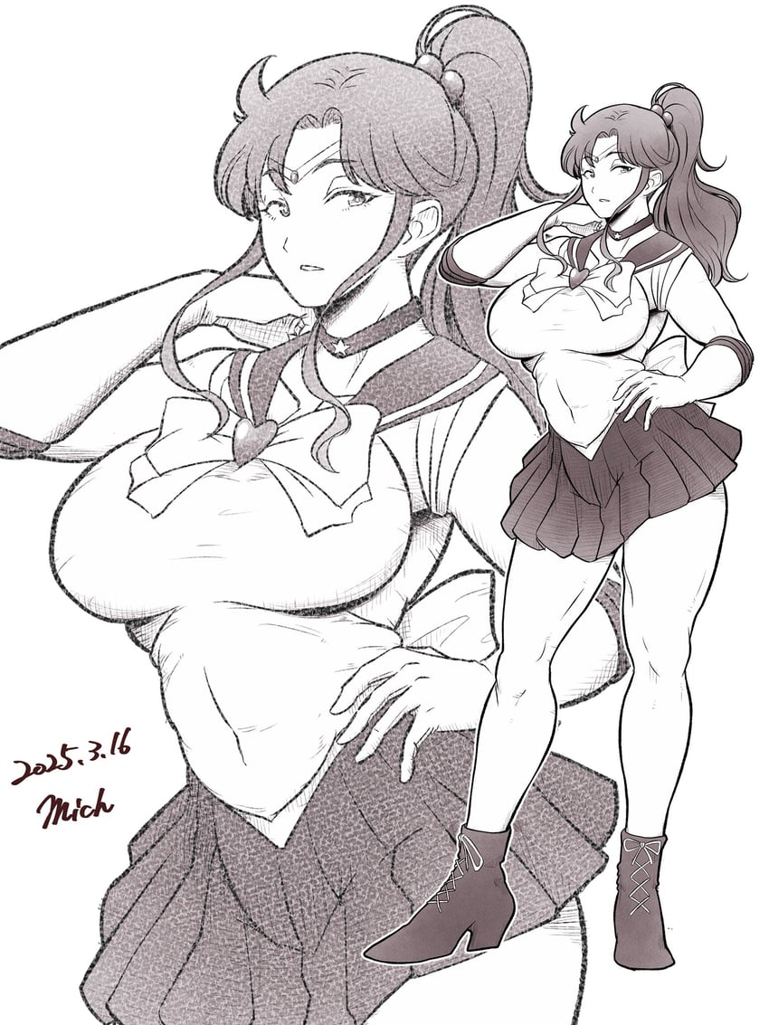 kino makoto, sailor jupiter, and super sailor jupiter (bishoujo senshi sailor moon and 1 more) drawn by mich_kj