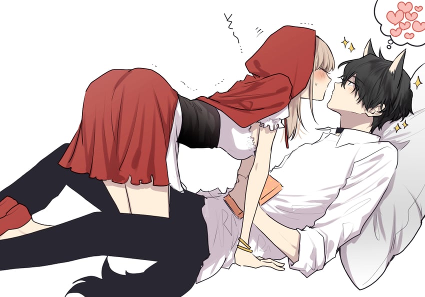 little red riding hood and big bad wolf (original and 1 more) drawn by fdn_fdo