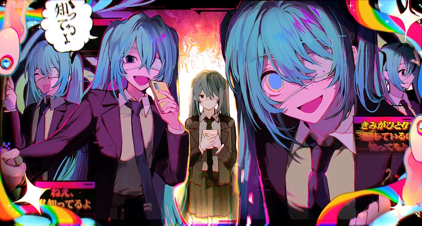 hatsune miku (vocaloid and 1 more) drawn by ran_(v17071107)