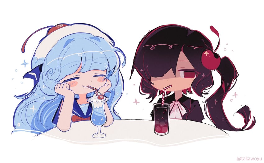 cream soda cookie and cherry cola cookie (cookie run and 2 more) drawn by takawoyu