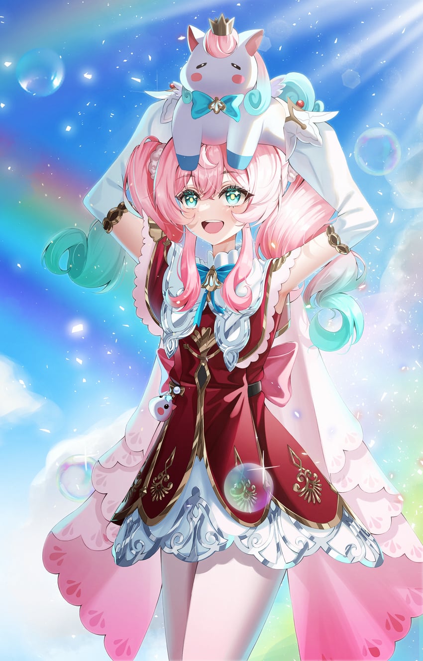 hyacine and little ica (honkai and 1 more) drawn by maru_(est3562)
