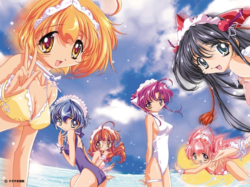 suzuran, sakura, karin, nadeshiko, ichigo, and 1 more (maids in dream) drawn by sugiyama_genshou