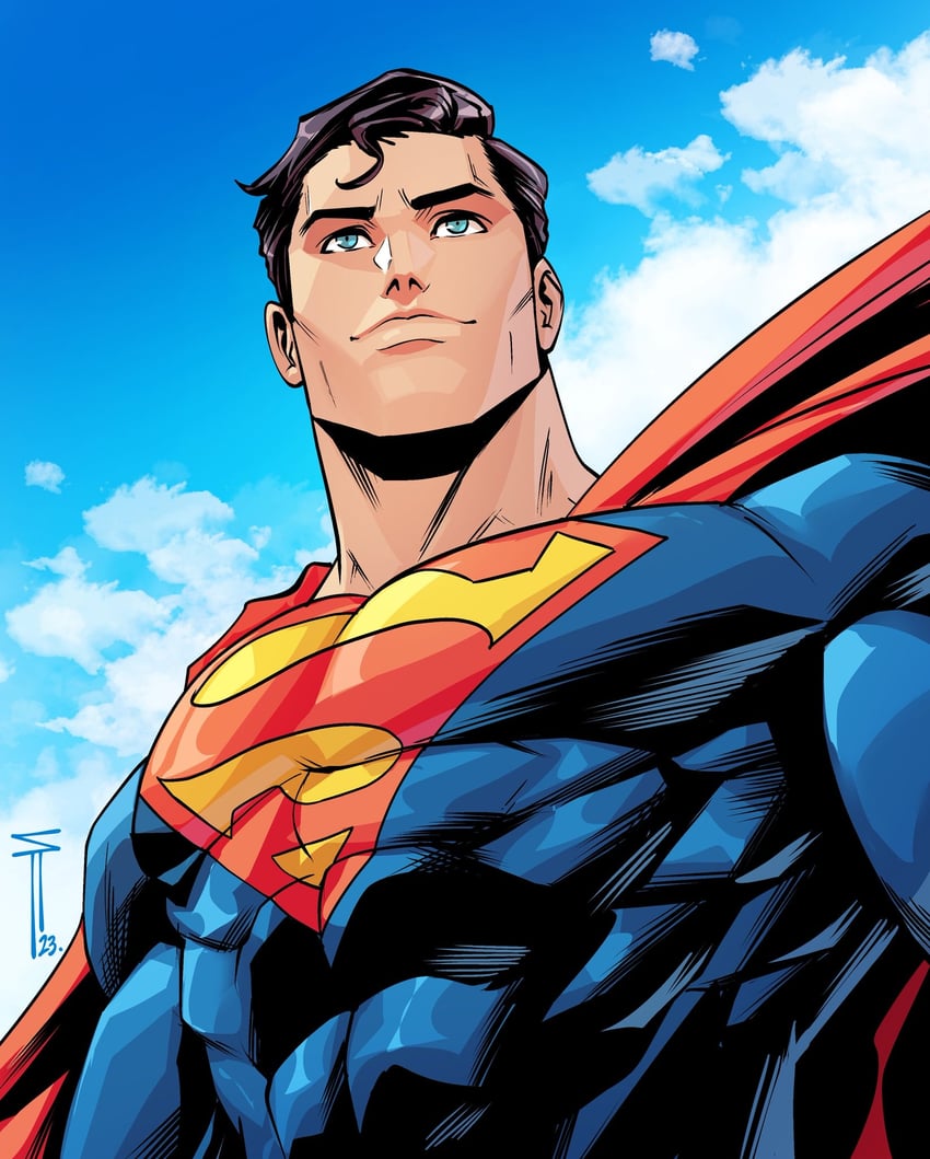 superman and clark kent (dc comics and 1 more) drawn by sergacuna
