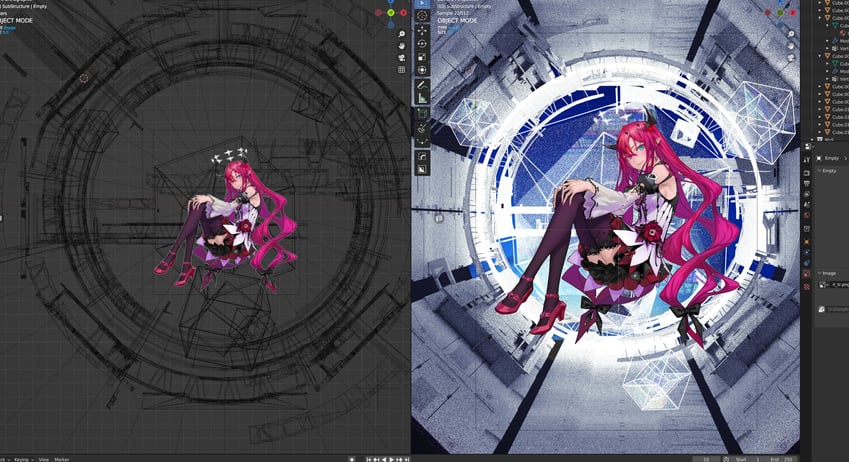 irys and bloom (hololive and 1 more) drawn by redjuice