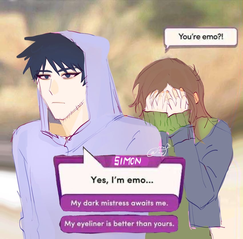 simon henriksson and sophie (cry of fear) drawn by konicomchiee