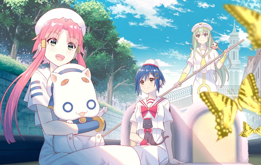 mizunashi akari, alice carroll, and aika granzchesta (aria) drawn by koh_rd