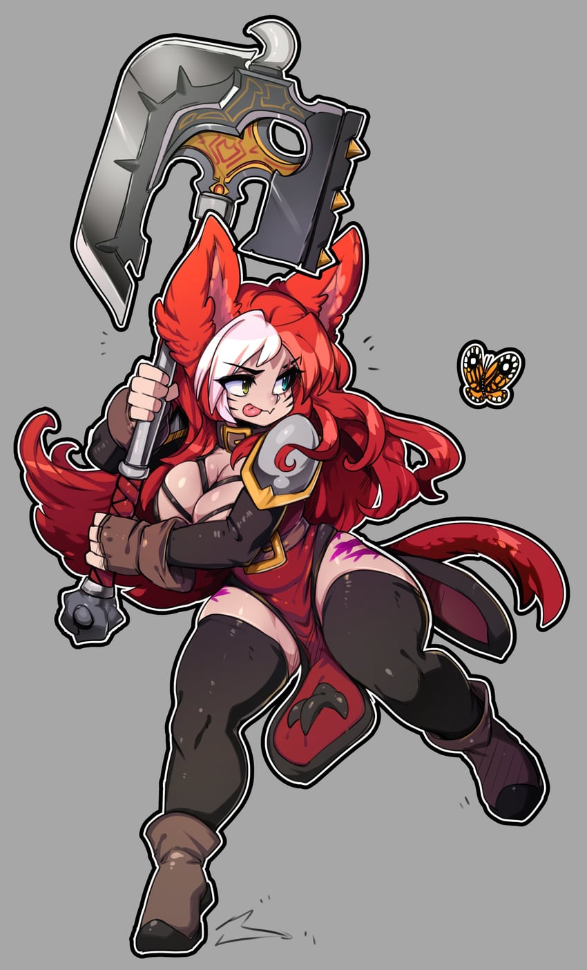 warrior of light and sabrith ebonclaw (final fantasy and 1 more) drawn by slugbox