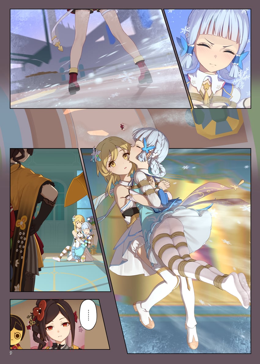 lumine, kamisato ayaka, chiori, and charlotte (genshin impact) drawn by himitsu_(hi_mi_tsu_2)