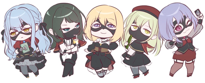 togawa sakiko, wakaba mutsumi, yahata umiri, misumi uika, mortis, and 5 more (bang dream! and 1 more) drawn by yue_mao_(yukinihime)