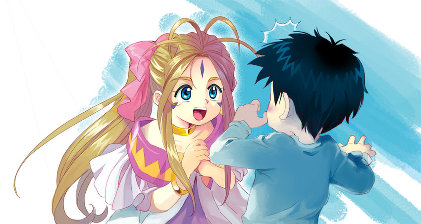 belldandy and morisato keiichi (aa megami-sama) drawn by amg192003