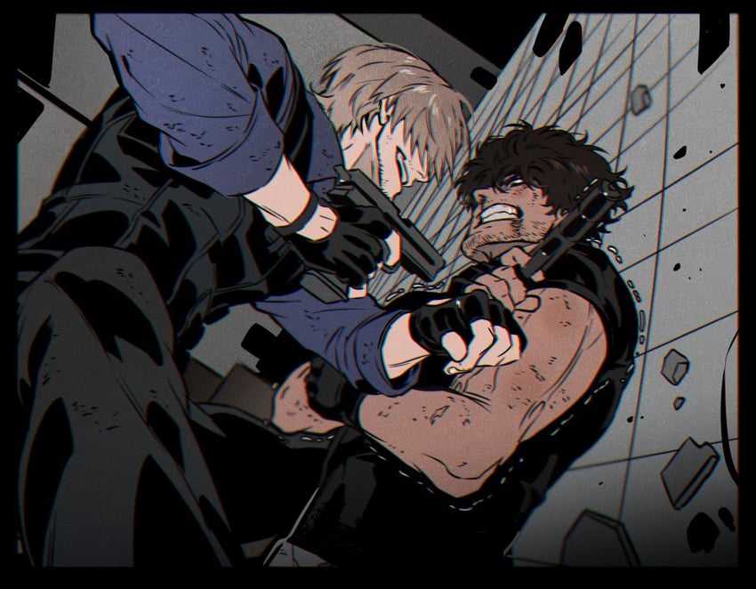 leon s. kennedy and carlos oliveira (resident evil and 3 more) drawn by umbrella_rpd