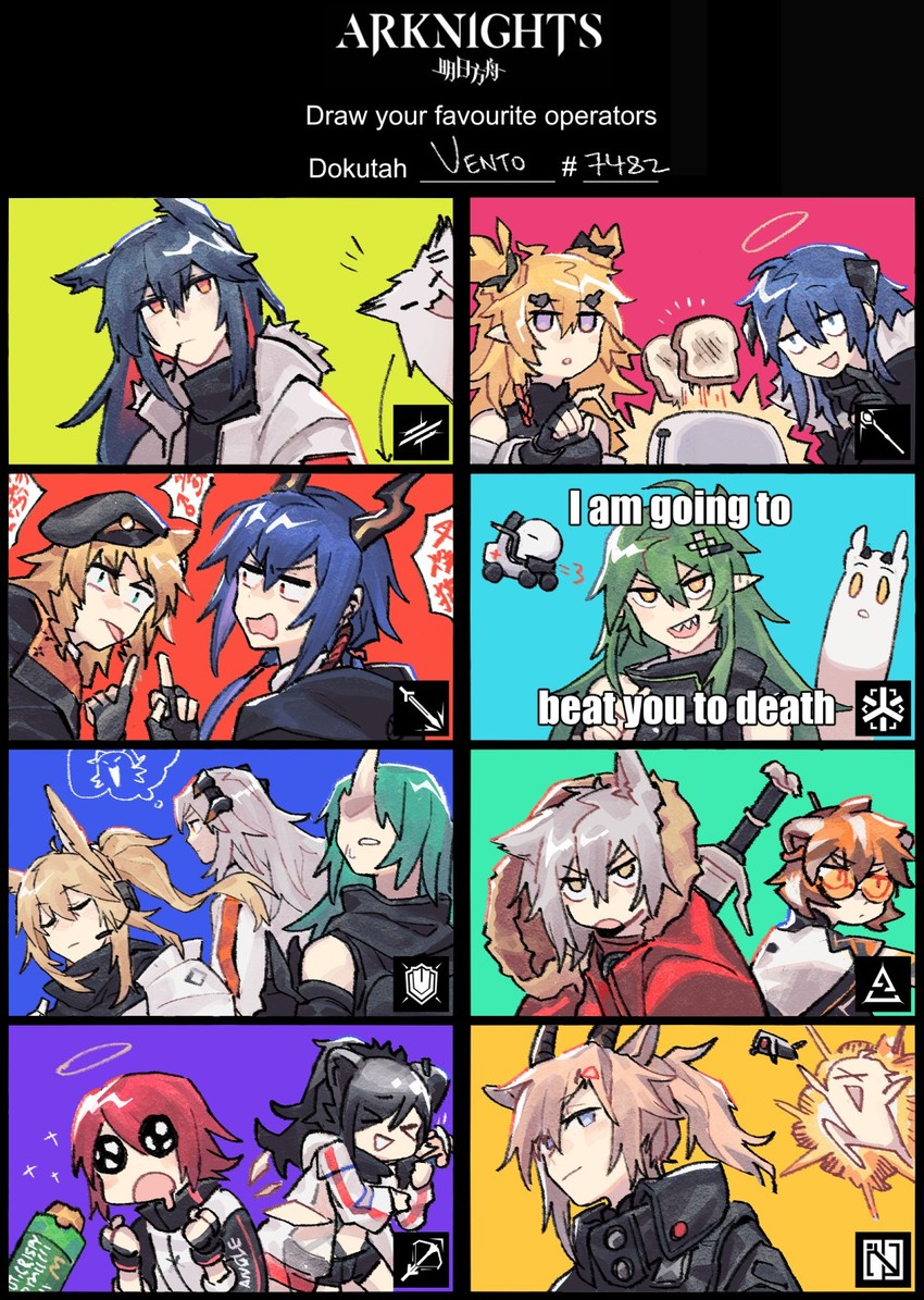 texas, lappland, exusiai, ch'en, mostima, and 16 more (arknights and 3 more) drawn by vento