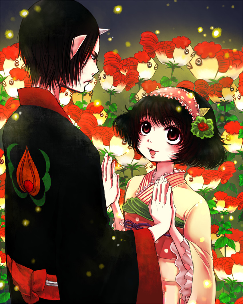 hoozuki and peach maki (hoozuki no reitetsu) drawn by sako_(rt1000322)