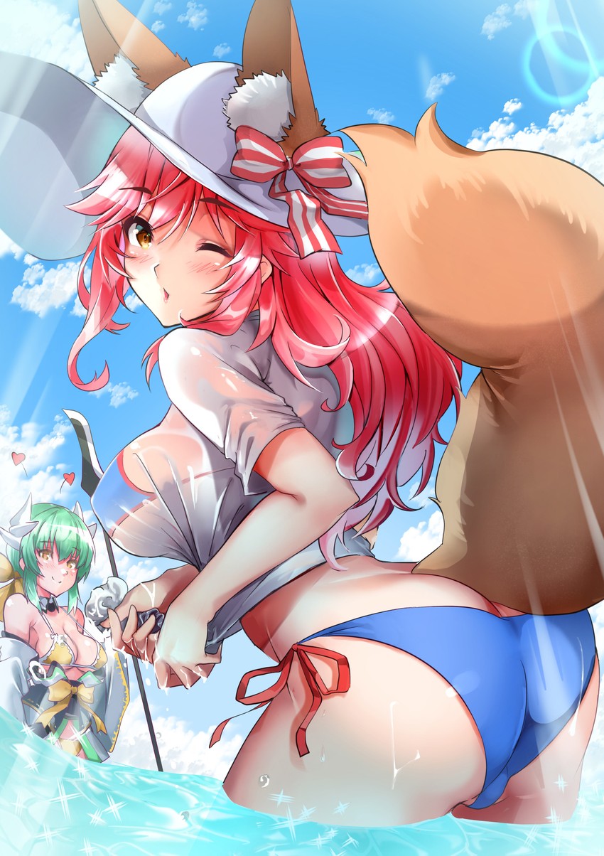 tamamo, kiyohime, and tamamo no mae (fate and 1 more) drawn by sezok