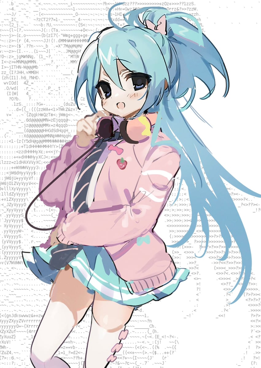 hatsune miku (vocaloid and 1 more) drawn by kmnk_(kumanuko)
