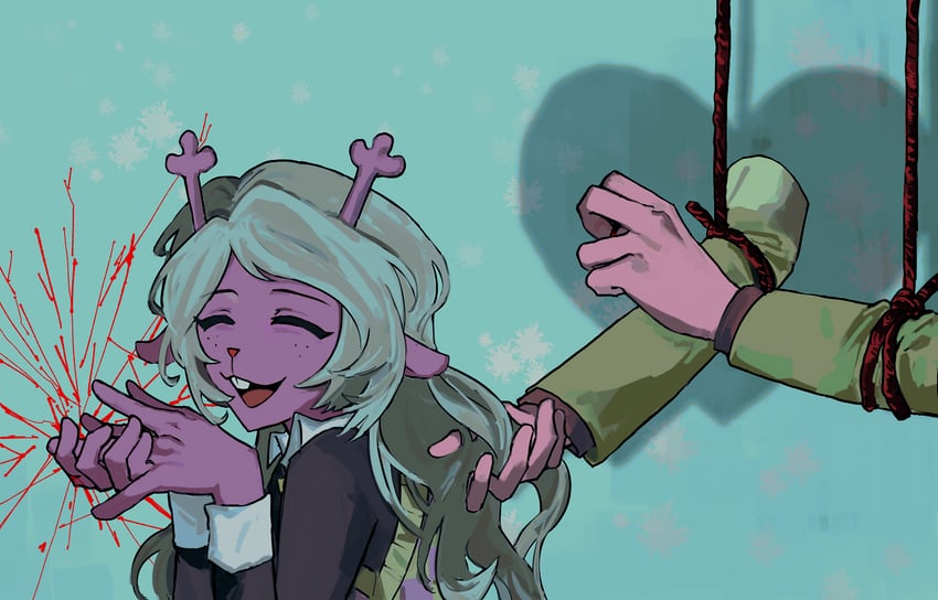 kris and noelle holiday (deltarune and 1 more) drawn by slugrab