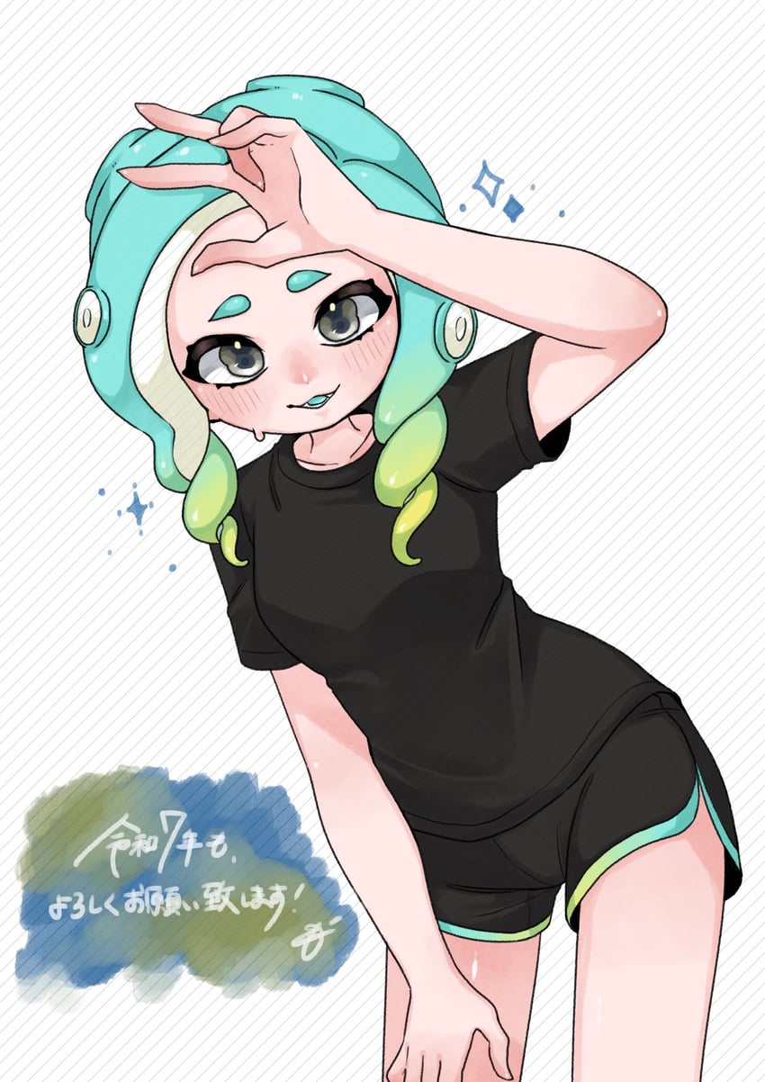 octoling player character and octoling girl (splatoon and 1 more) drawn by shisyamotyan