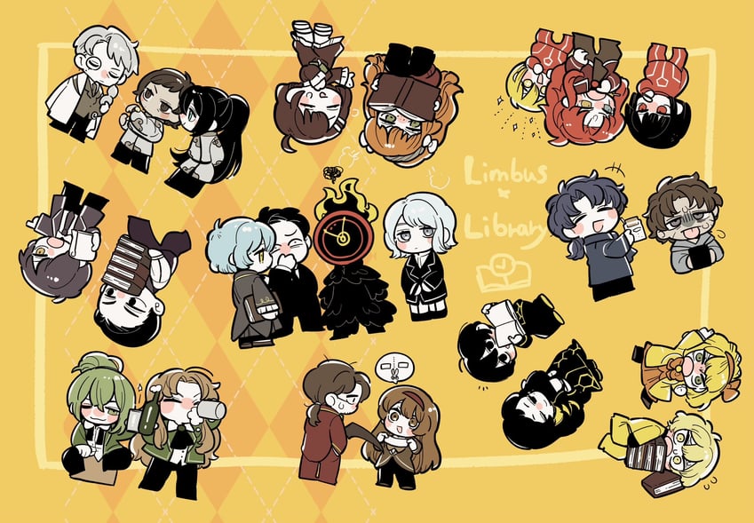 ishmael, don quixote, faust, sinclair, yi sang, and 21 more (project moon and 2 more) drawn by kojocho05