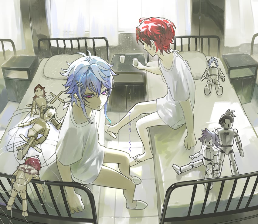machina x flayon, regis altare, banzoin hakka, josuiji shinri, octavio, and 3 more (holostars and 1 more) drawn by jullian_kk