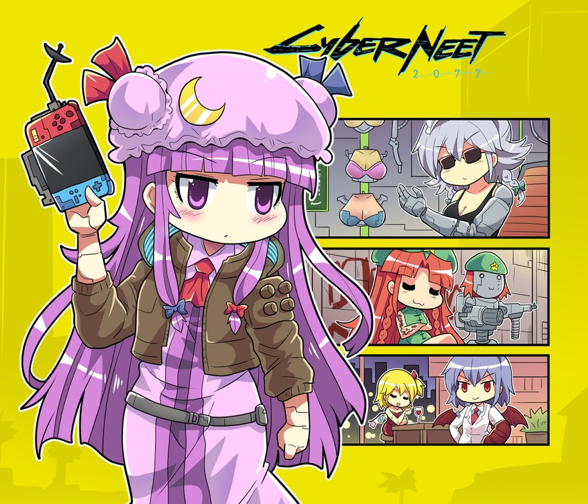 remilia scarlet, flandre scarlet, izayoi sakuya, patchouli knowledge, hong meiling, and 1 more (touhou and 2 more) drawn by colonel_aki