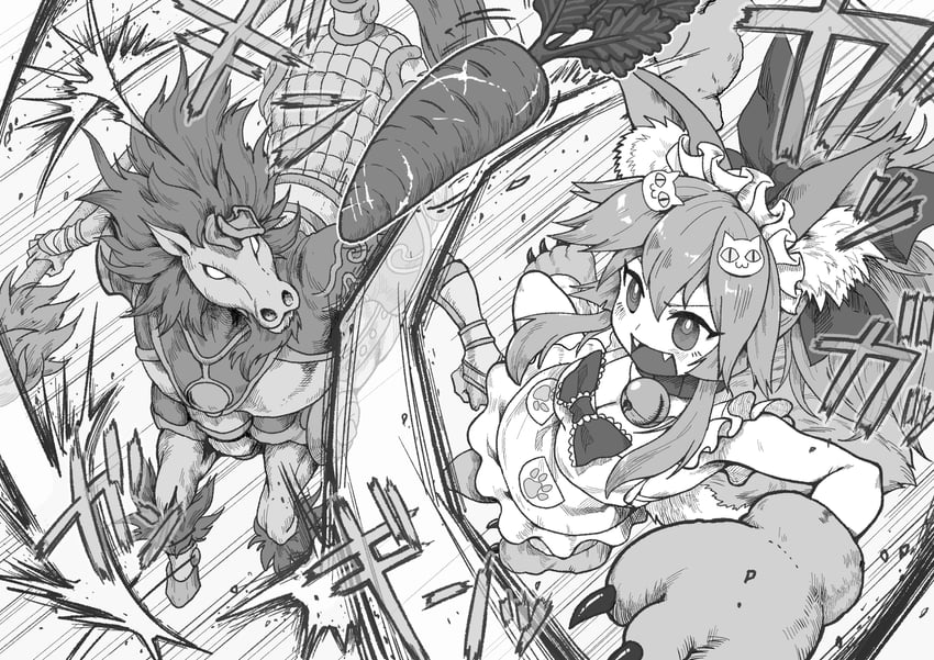 tamamo, tamamo cat, and red hare (fate and 1 more) drawn by kusama_takato
