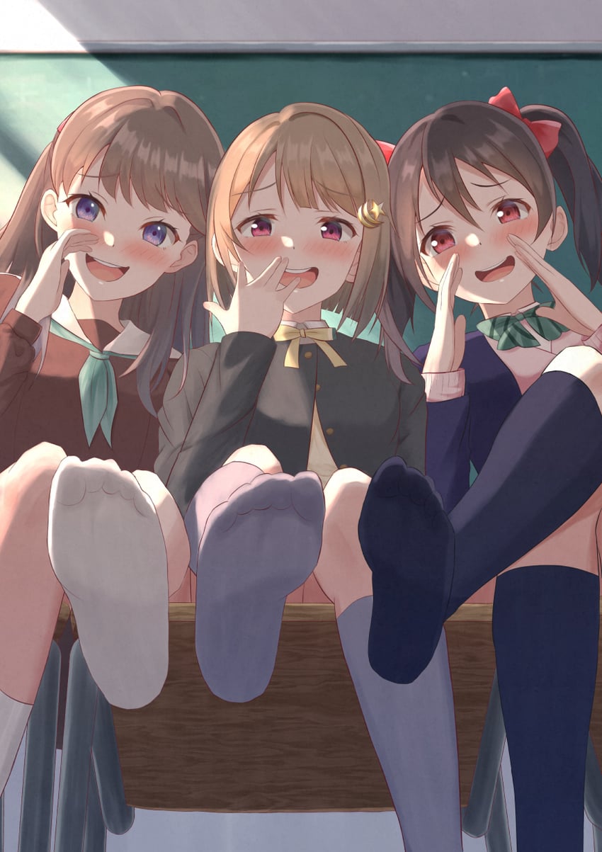 yazawa nico, fujishima megumi, and nakasu kasumi (love live! and 3 more) drawn by aitheryo