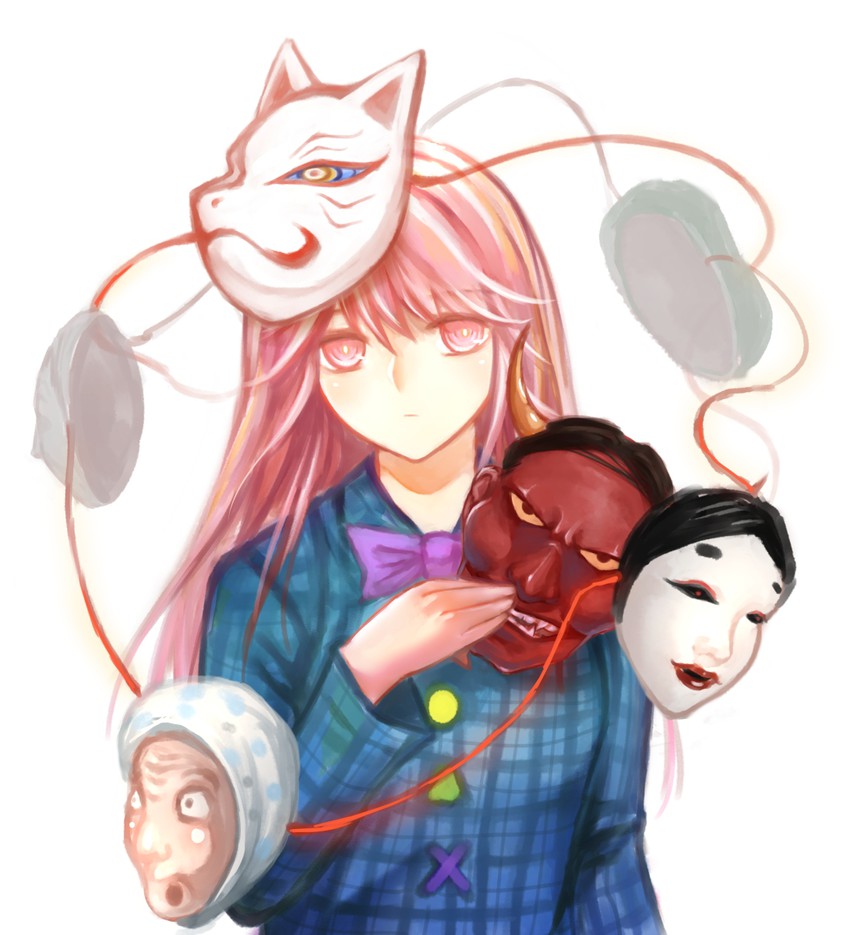 hata no kokoro (touhou) drawn by x&x&x