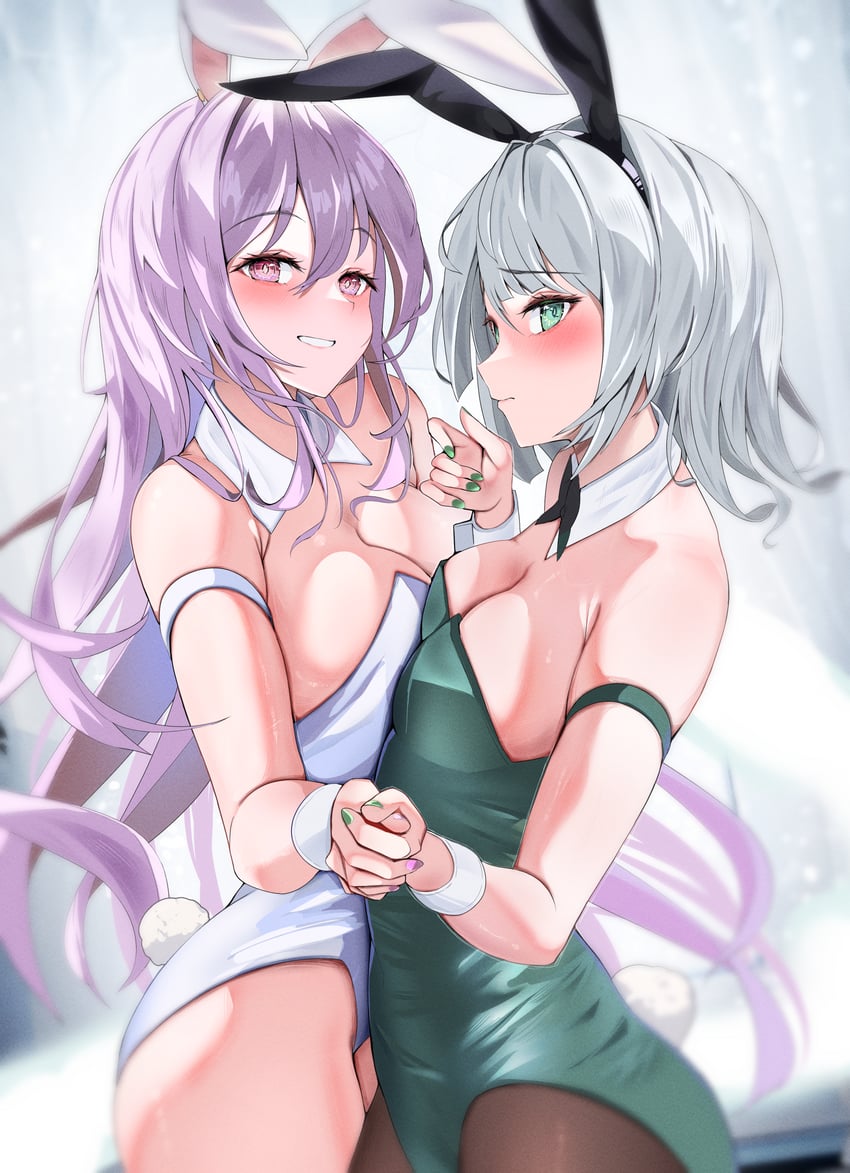 konpaku youmu and reisen udongein inaba (touhou) drawn by 258n