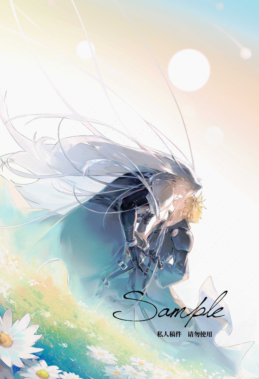 cloud strife and sephiroth (final fantasy and 2 more) drawn by lydiaaa