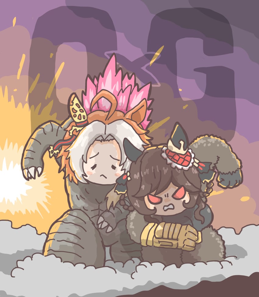 gentildonna, godzilla, orfevre, and king kong (umamusume and 4 more) drawn by pikpik0109