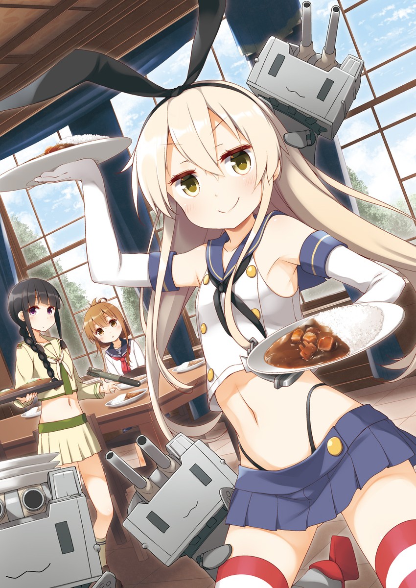 shimakaze, inazuma, kitakami, rensouhou-chan, and kitakami kai ni (kantai collection) drawn by yume_no_owari
