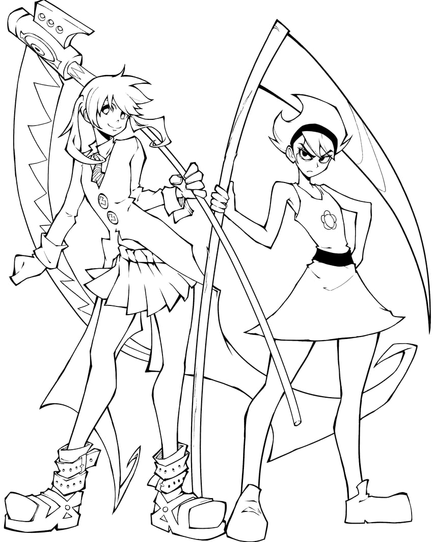 maka albarn and mandy (soul eater and 1 more) drawn by kekel