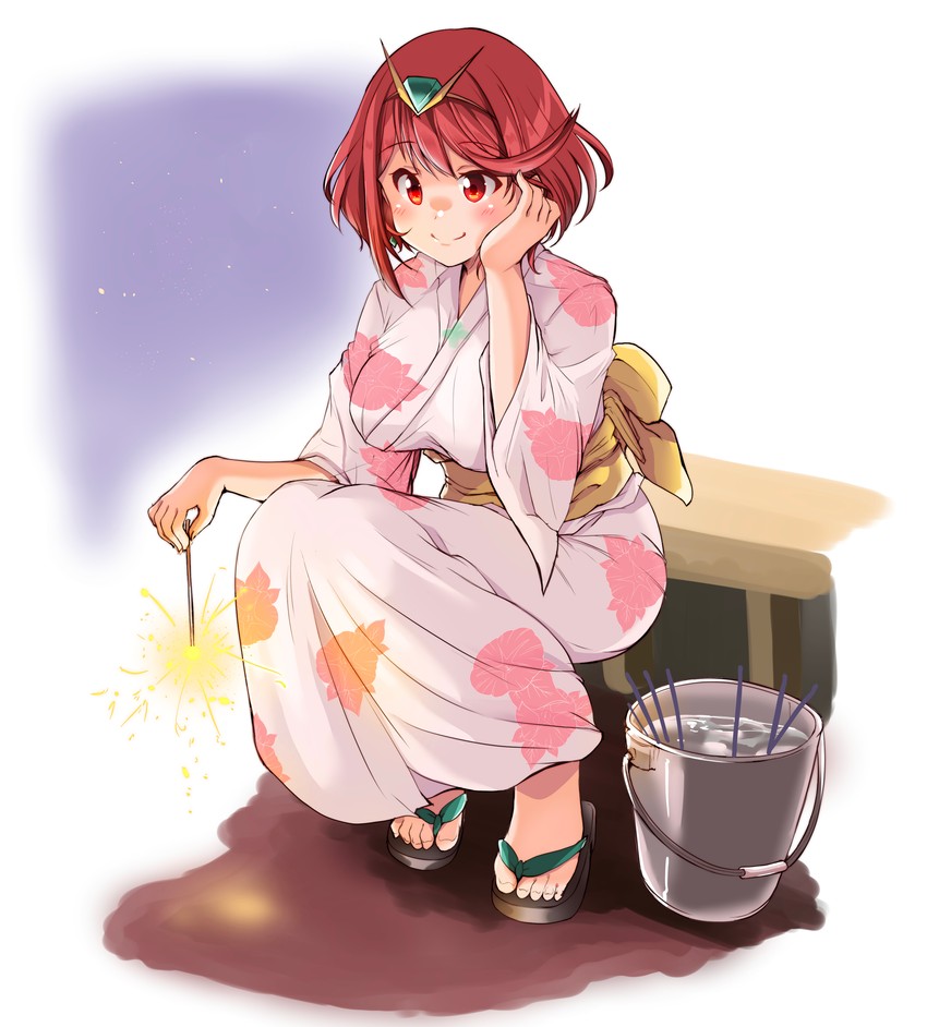 pyra (xenoblade chronicles and 1 more) drawn by kurokaze_no_sora