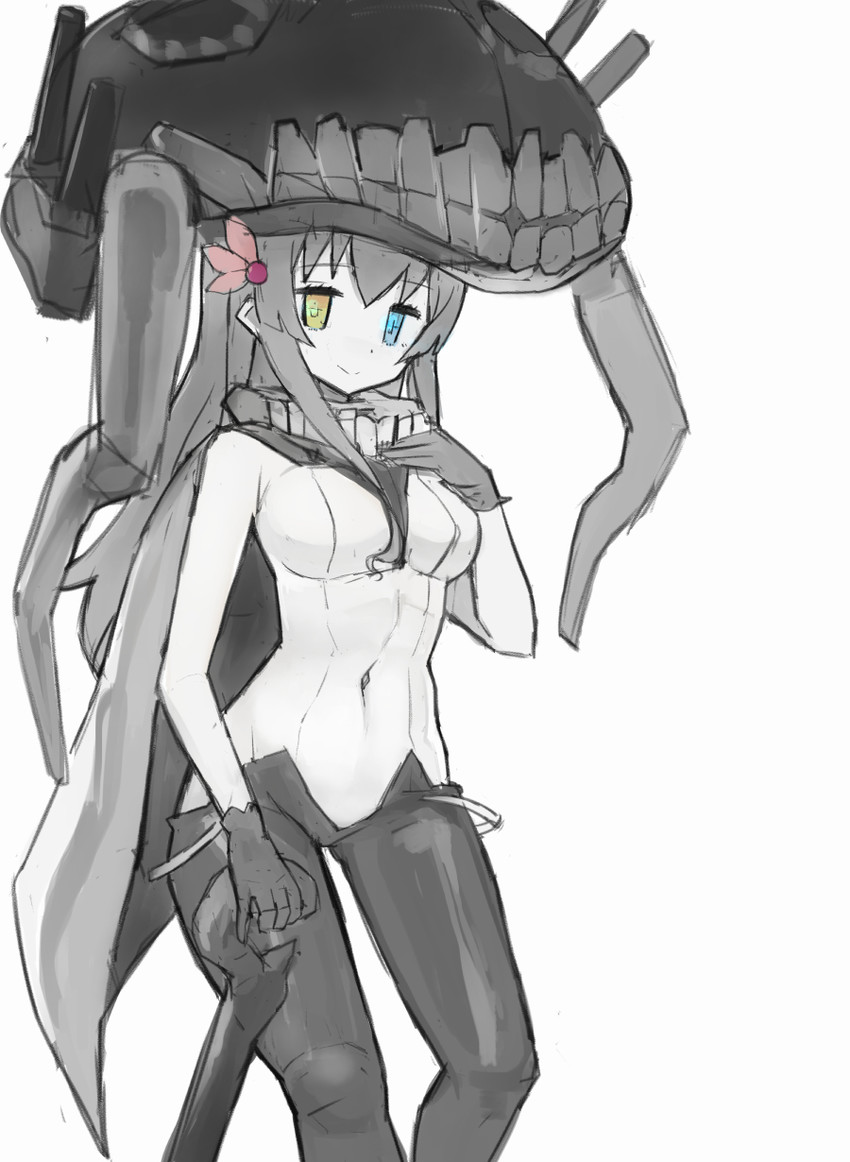 wo-class aircraft carrier and kisaragi (kantai collection) drawn by nijitama_shiyushiyu