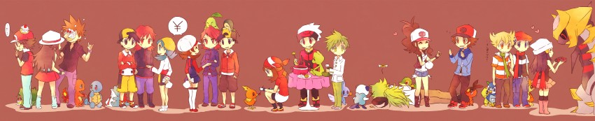 dawn, may, hilda, red, ethan, and 27 more (pokemon and 6 more) drawn by kabocha_torute