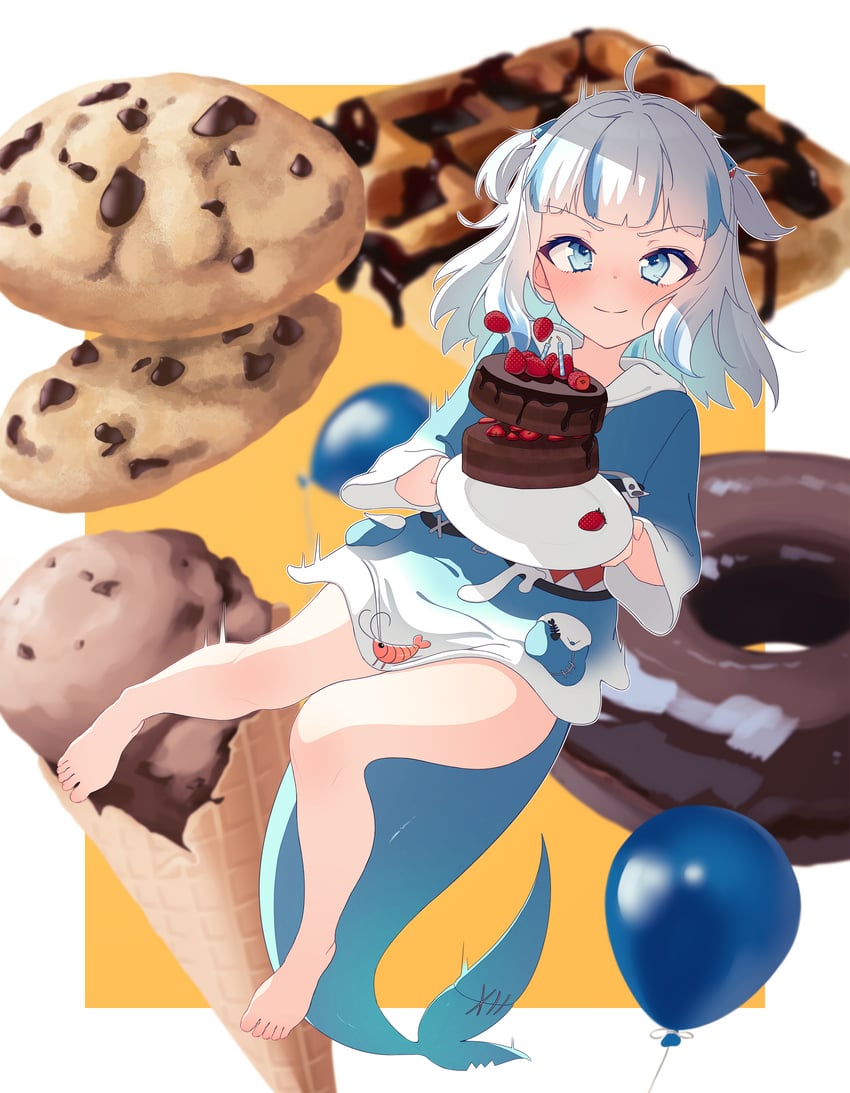gawr gura (hololive and 1 more) drawn by lucasyecla99